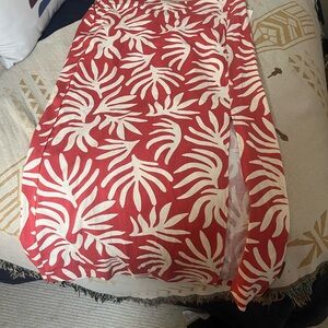 Tropical Red and White skirt